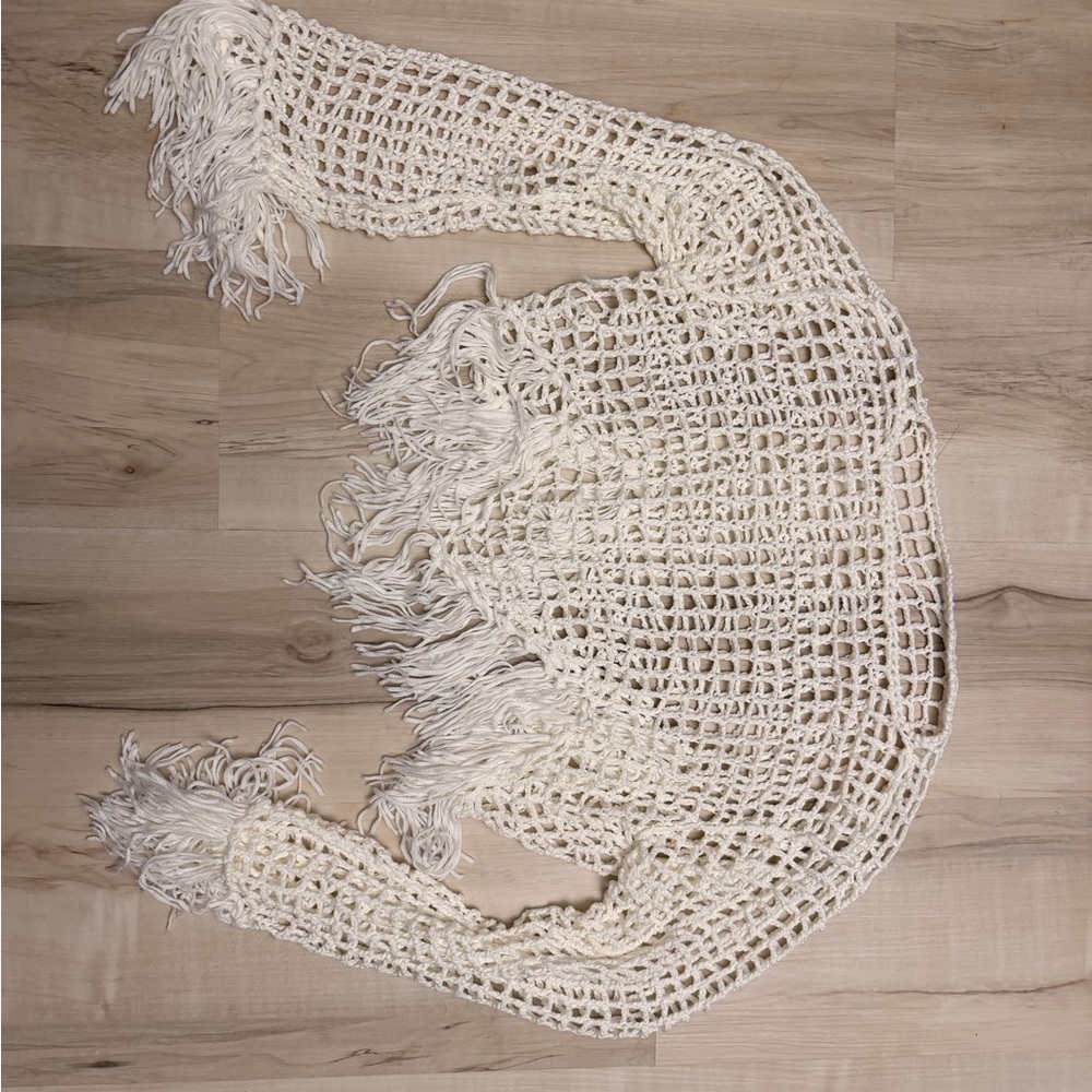 Fringed Crochet Sweater